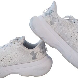 Under Armour HOVR Infinite Running Shoes Mens White Silver Mesh Sneakers size 7